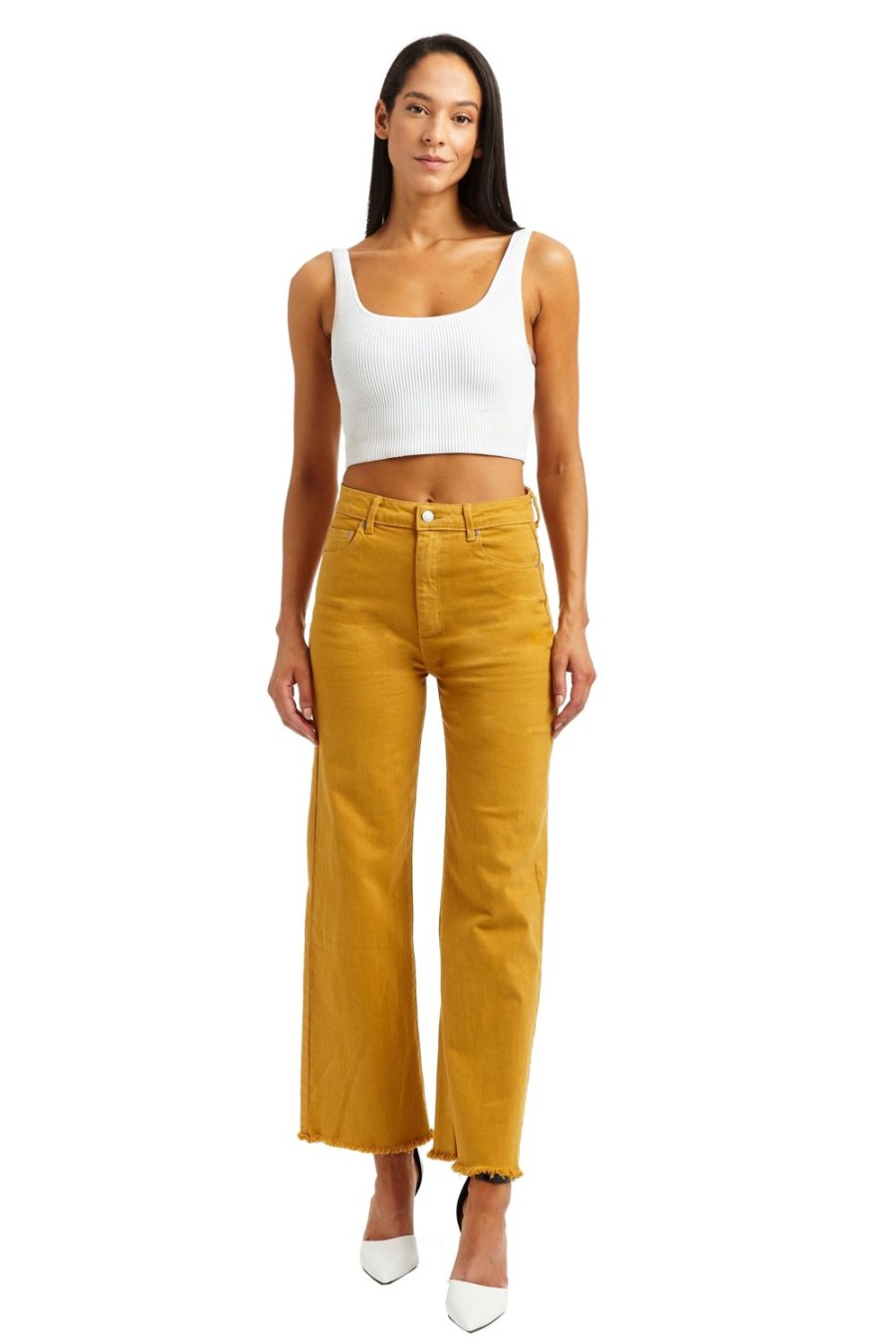 Women Tractr Ankle Length | Alice High Rise Denim Crop | Tractr