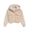 Girls Tractr Corduroy | Corudory Combo Knit Crop Jacket Pink