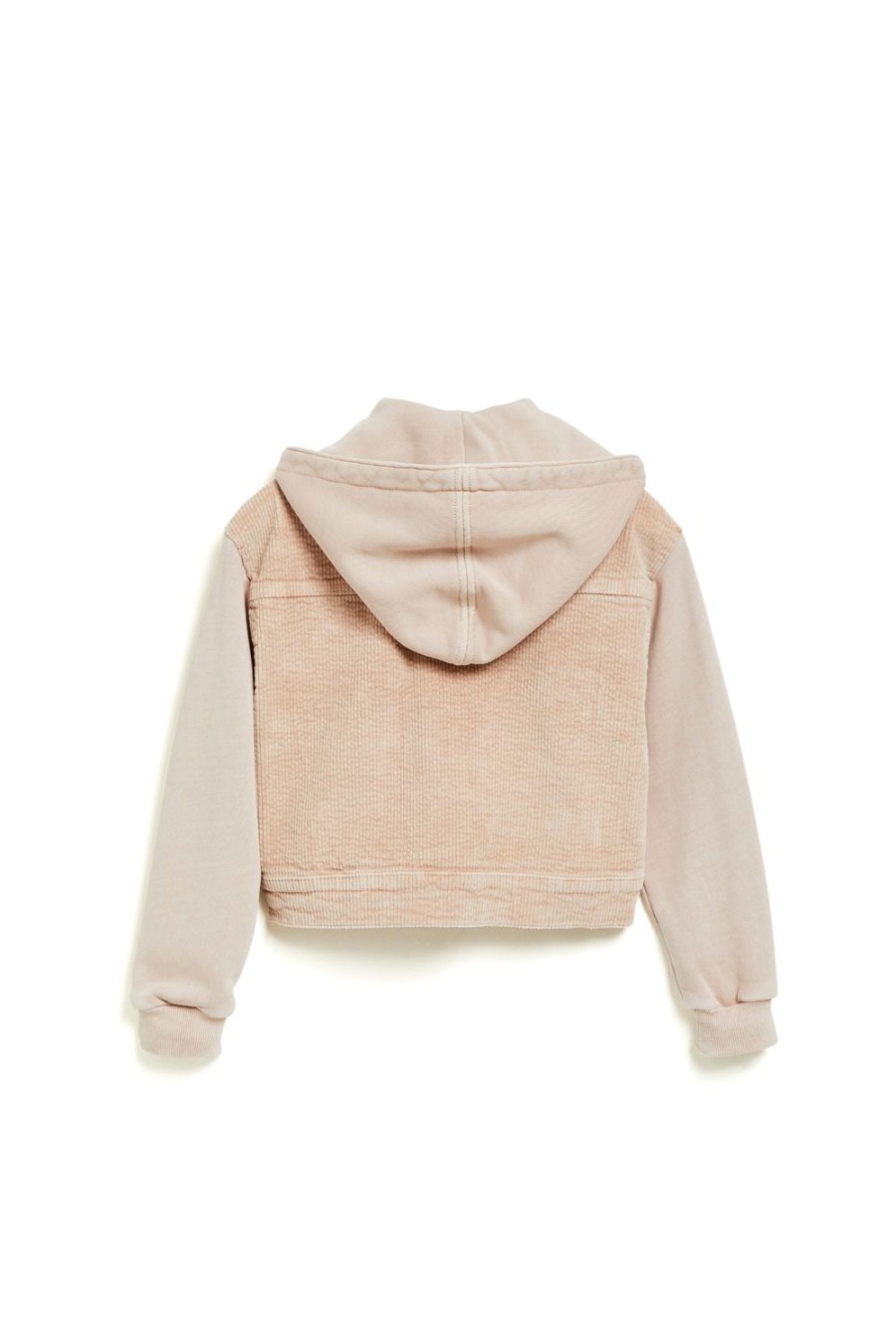 Girls Tractr Corduroy | Corudory Combo Knit Crop Jacket Pink