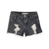 Girls Tractr Cut Off | Brittany - Destructed Fray Hem Short Black