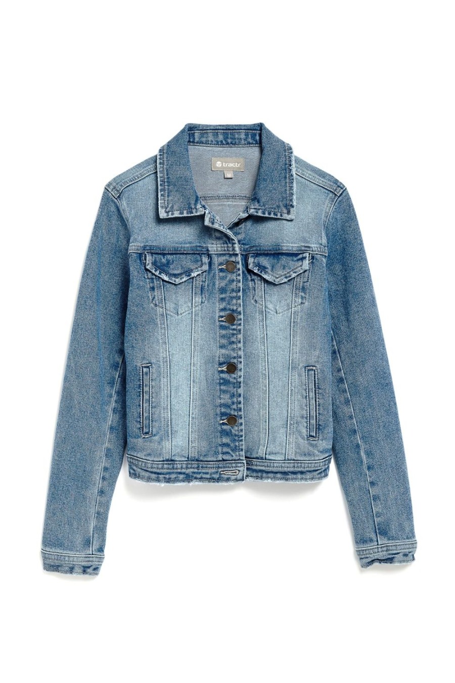 Girls Tractr Denim | Loretta Basic Denim Jacket In Indigo