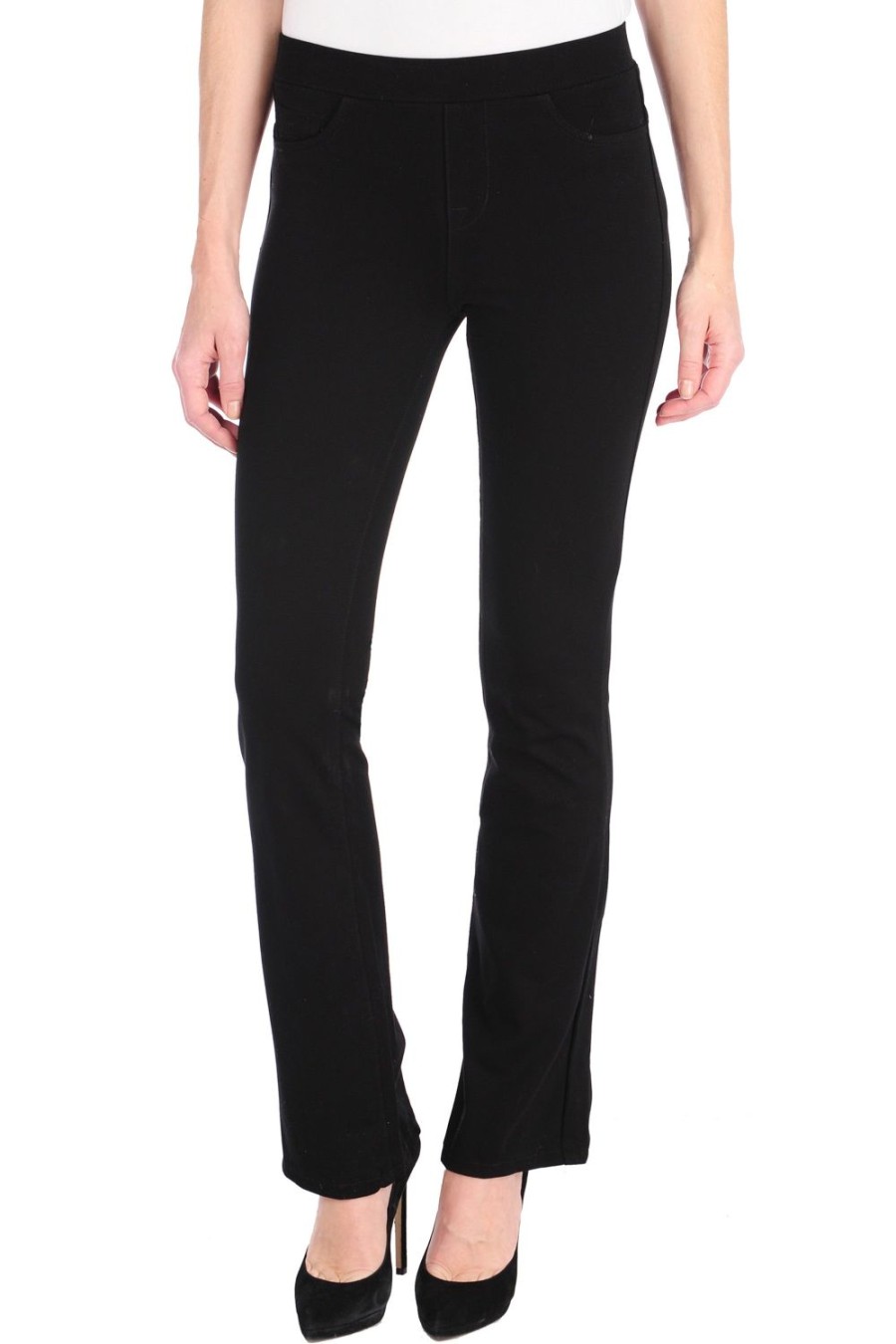 Women Tractr Bootcut | High Rise 5 Pkt Pull On Bootcut Ponte 18 In. Leg Opening Black