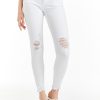 Women Tractr Ankle Length | Diane - Destructed Crop Skinny In White