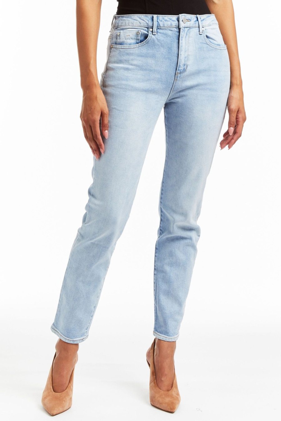 Women Tractr High Rise | High Rise Slim Straight Jean In Indigo