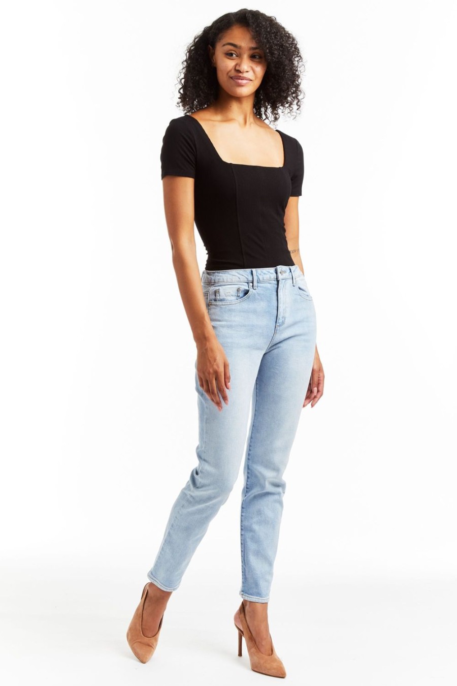 Women Tractr High Rise | High Rise Slim Straight Jean In Indigo