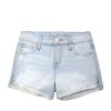 Girls Tractr Cut Off | 5 Pkt Hi-Low Shorts With Side Slit | Tractr Light Indigo