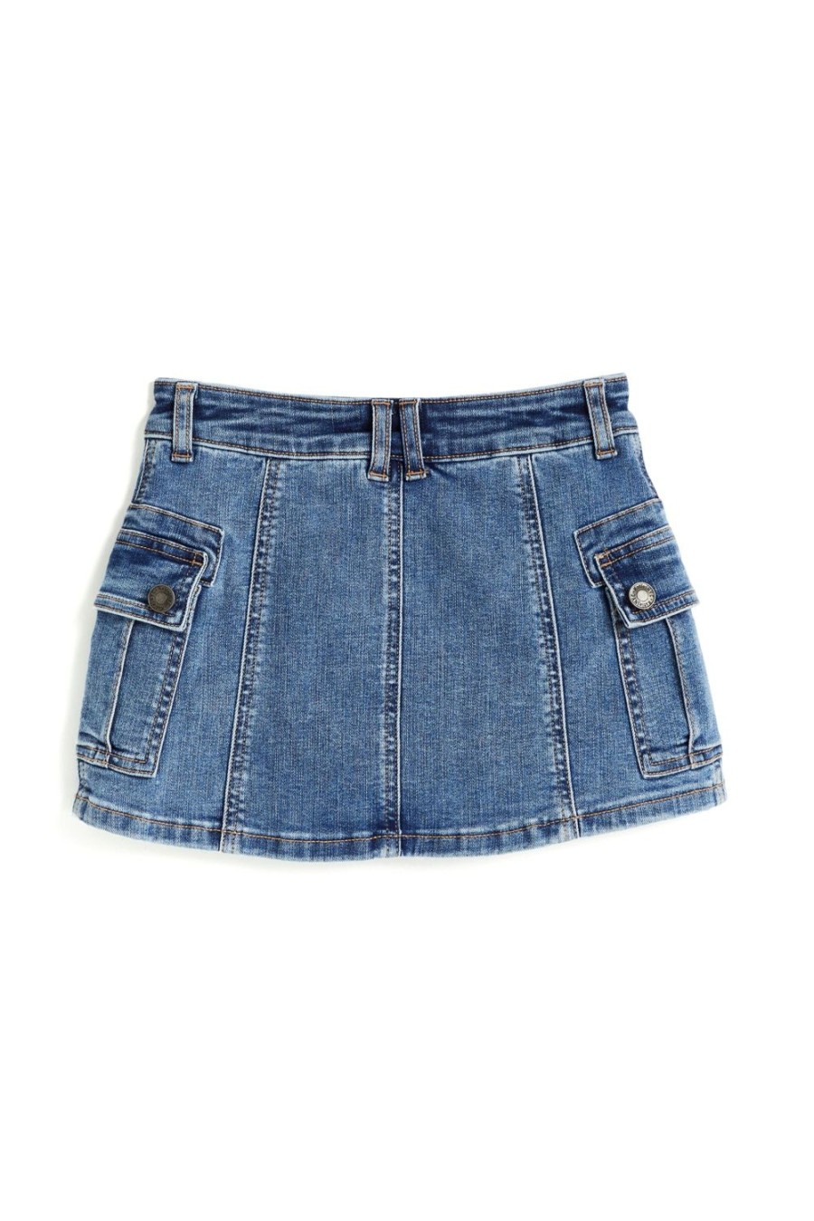 Girls Tractr Cargo | Cargo Pocket Denim Skort Indigo