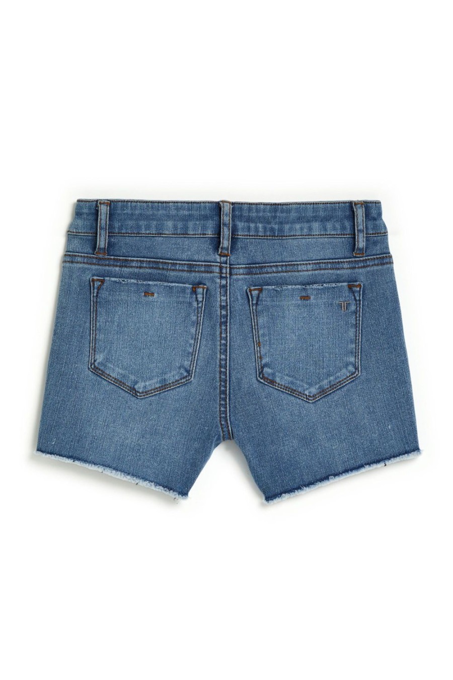 Girls Tractr Cut Off | Brittany - Lurex Denim Destructed Fray Hem Short Indigo