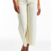 Women Tractr High Rise | High Rise Distressed Hem Wide Culotte Cream