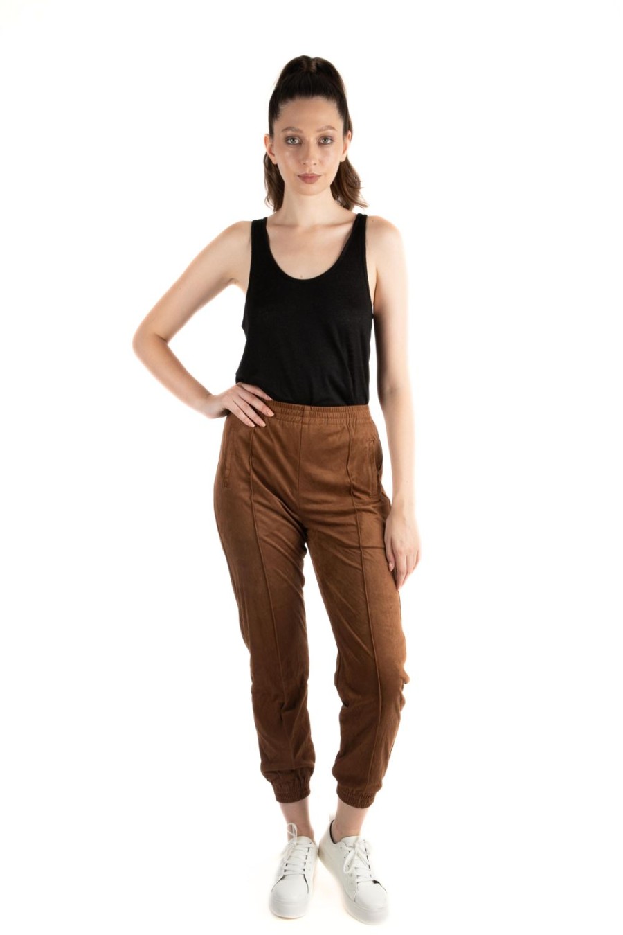 Women Tractr High Rise | Suede Jogger Pants