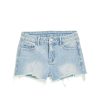 Girls Tractr Cut Off | Diamond Pattern Bling High Rise Short Indigo