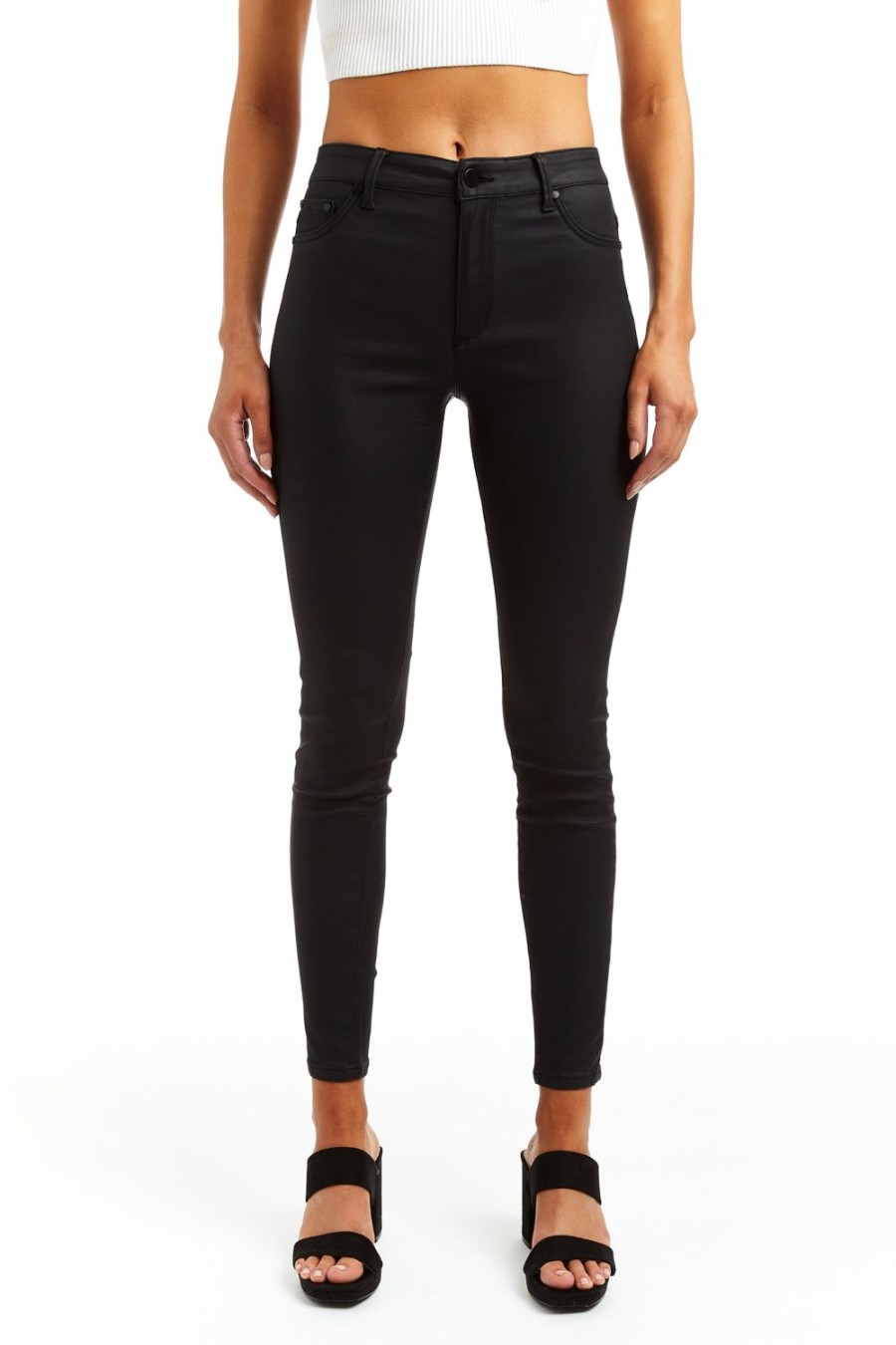 Women Tractr High Rise | Nina - High Rise Coated Skinny