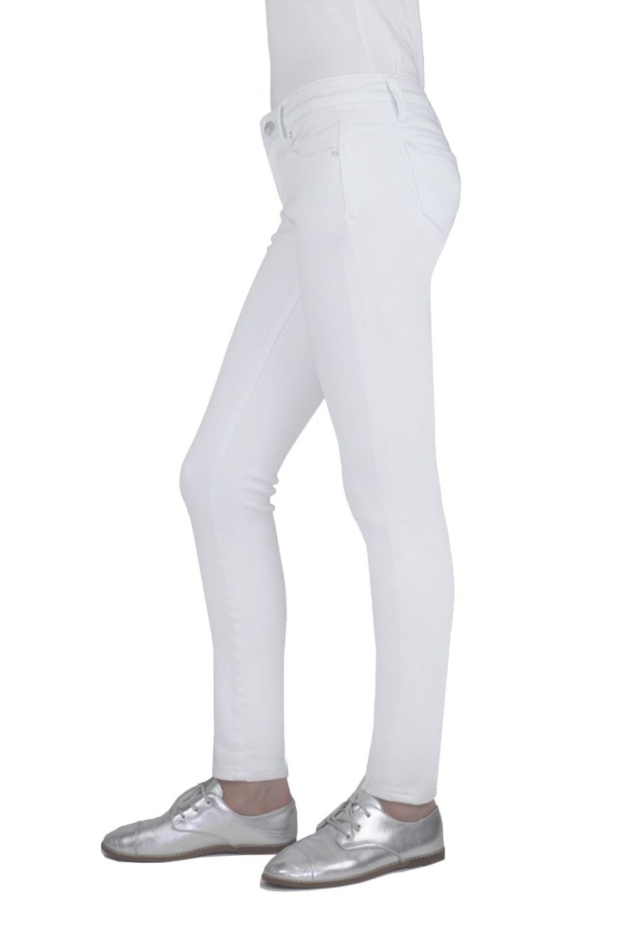 Girls Tractr Mid Rise | Diane - Basic Mid-Rise Skinny Jegging In White