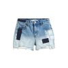 Girls Tractr Distressed | Patch Work Destructed High Shorts Indigo