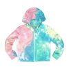 Girls Tractr Hoodie | Watercolor French Terry Zip Up Hoodie In Summer Breeze