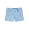 Girls Tractr Distressed | Brittany - Fray Shorts With Destruction Hydrangea Blue