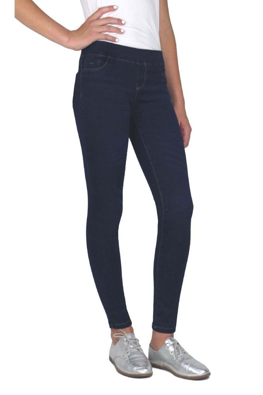 Girls Tractr Mid Rise | Verna - Mid Rise Pull On Skinny Jegging In Runaway