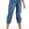 Girls Tractr Ankle Length | High Rise Crop Barrel Jeans Indigo