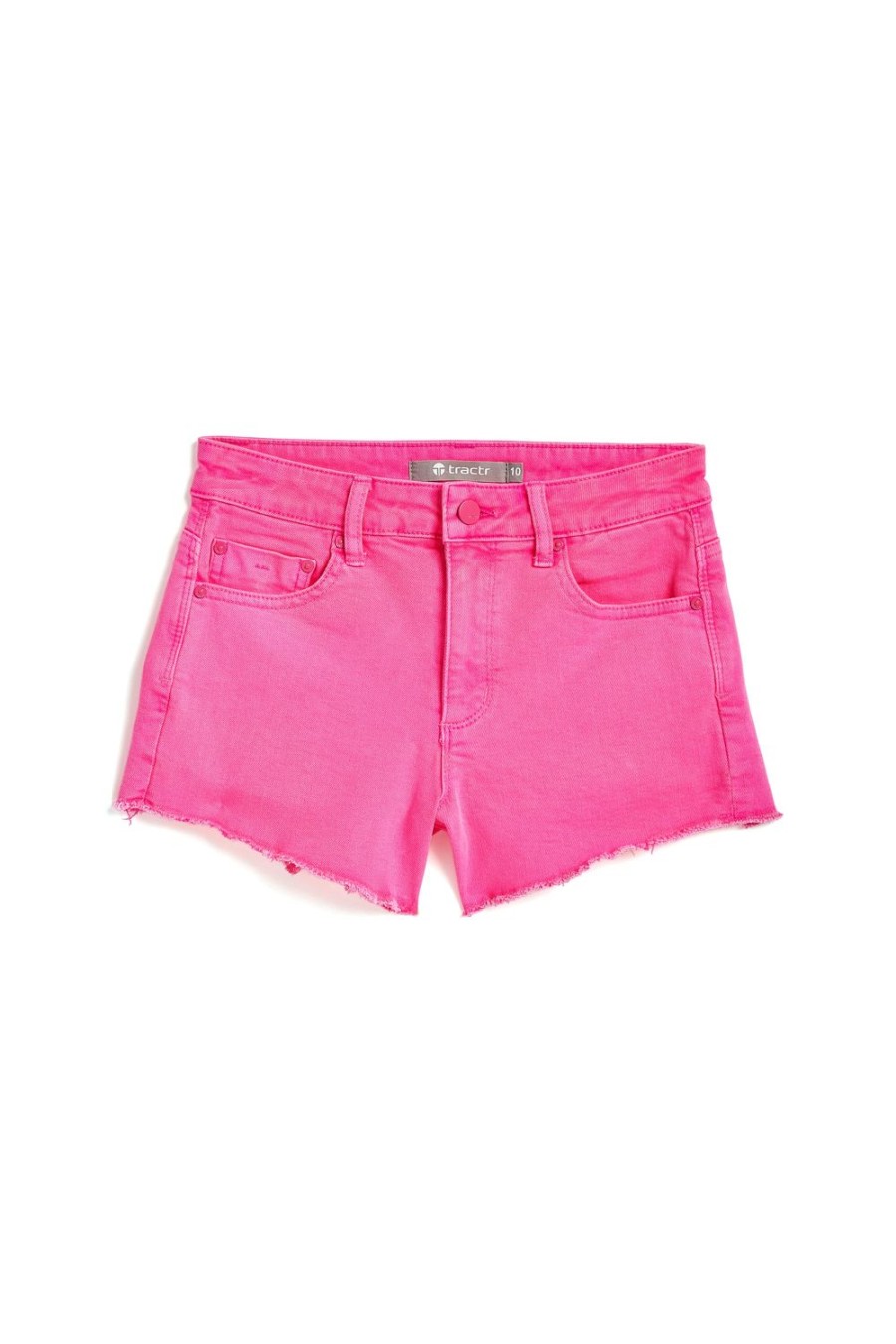 Girls Tractr Cut Off | Brittany - Frey Hem Neon Shorts