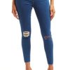 Women Tractr Distressed | Diane - Skinny With Destroyed Hem Indigo