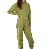 Girls Tractr High Rise | Color Knit Jogger Sweats Green