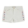 Girls Tractr Cut Off | Brittany - Usa Star Print Embroidery Short With Fray Hem White