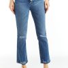 Women Tractr Ankle Length | Button Me Up High Rise Crop Flare In Indigo