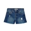 Girls Tractr Cut Off | High Rise Destructed Shorts In Indigo