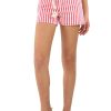 Girls Tractr Mid Rise | Mid Rise Stripe Shorts Salmon/White