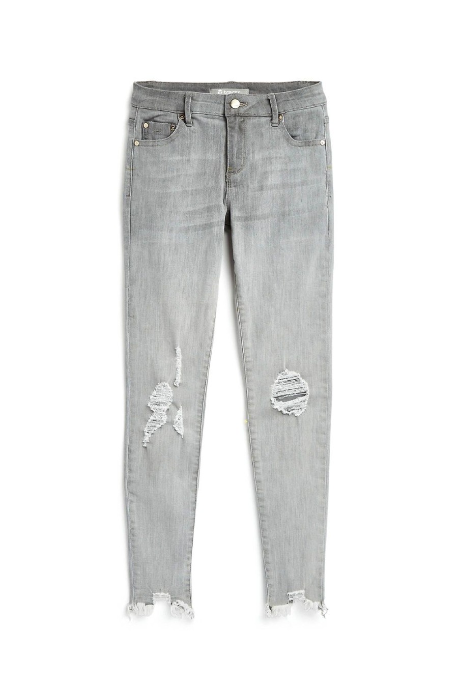 Girls Tractr Distressed | Diane - Destructed Skinny In Grey