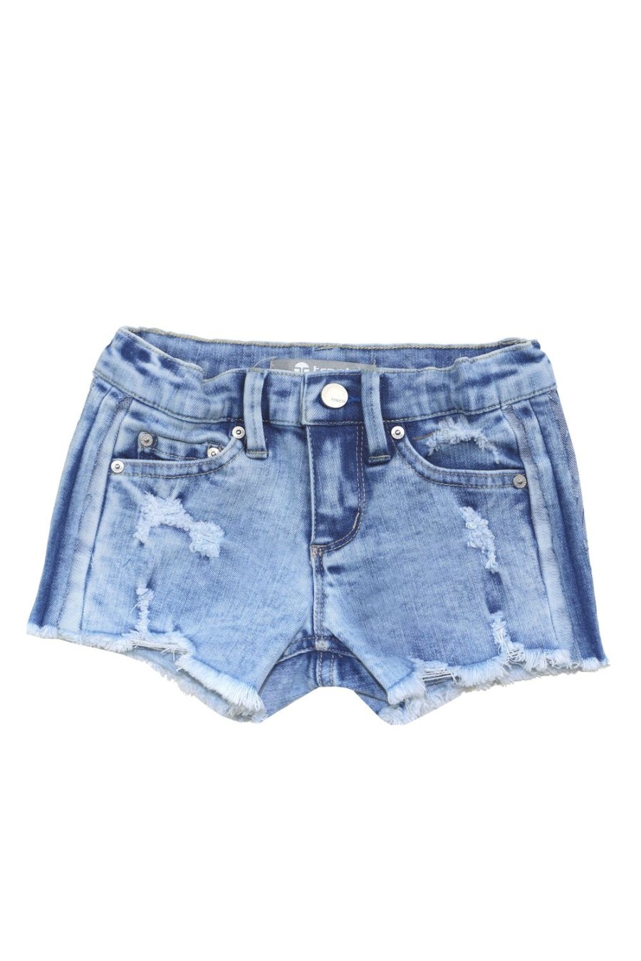 Girls Tractr Distressed | Divide N Conquer Dest Shorts Light Indigo