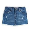 Girls Tractr Cut Off | Brittany - Destructed Fray Hem Shorts Indigo