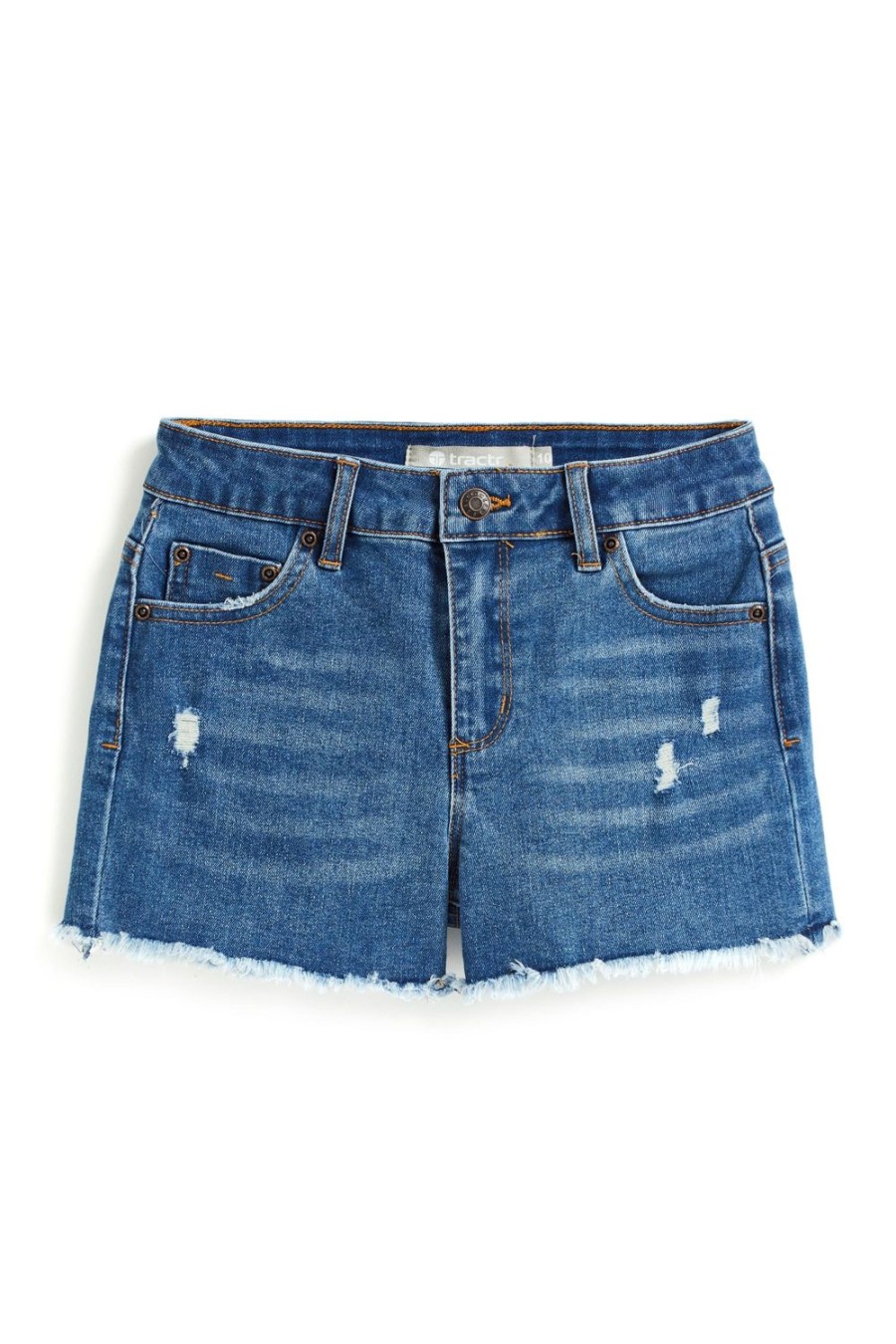 Girls Tractr Cut Off | Brittany - Destructed Fray Hem Shorts Indigo