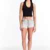 Women Tractr Mid Rise | Brittany - Roll Cuff Raw Hem Short In Grey