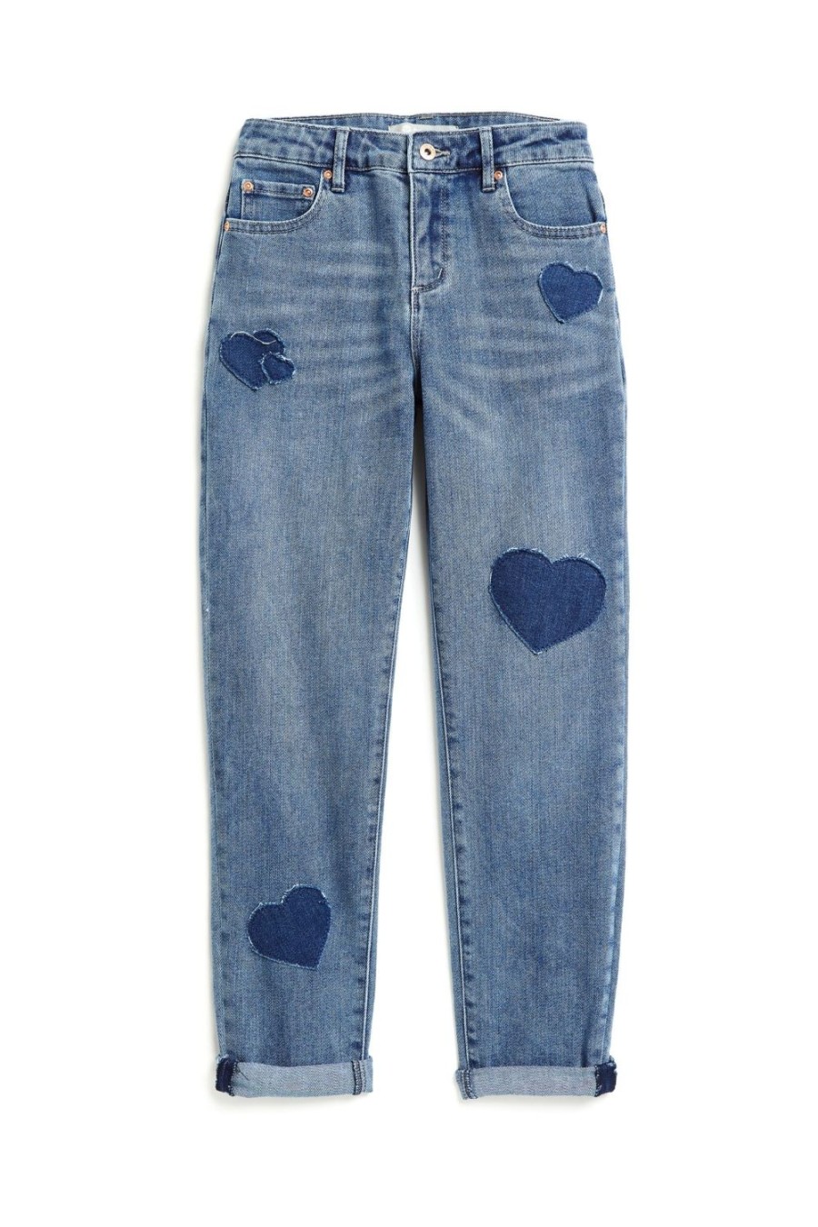 Girls Tractr Straight Leg | Heart Patch Weekender Indigo