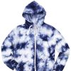 Girls Tractr Hoodie | Tie Dye French Terry Zip Up Hoodie In Blue