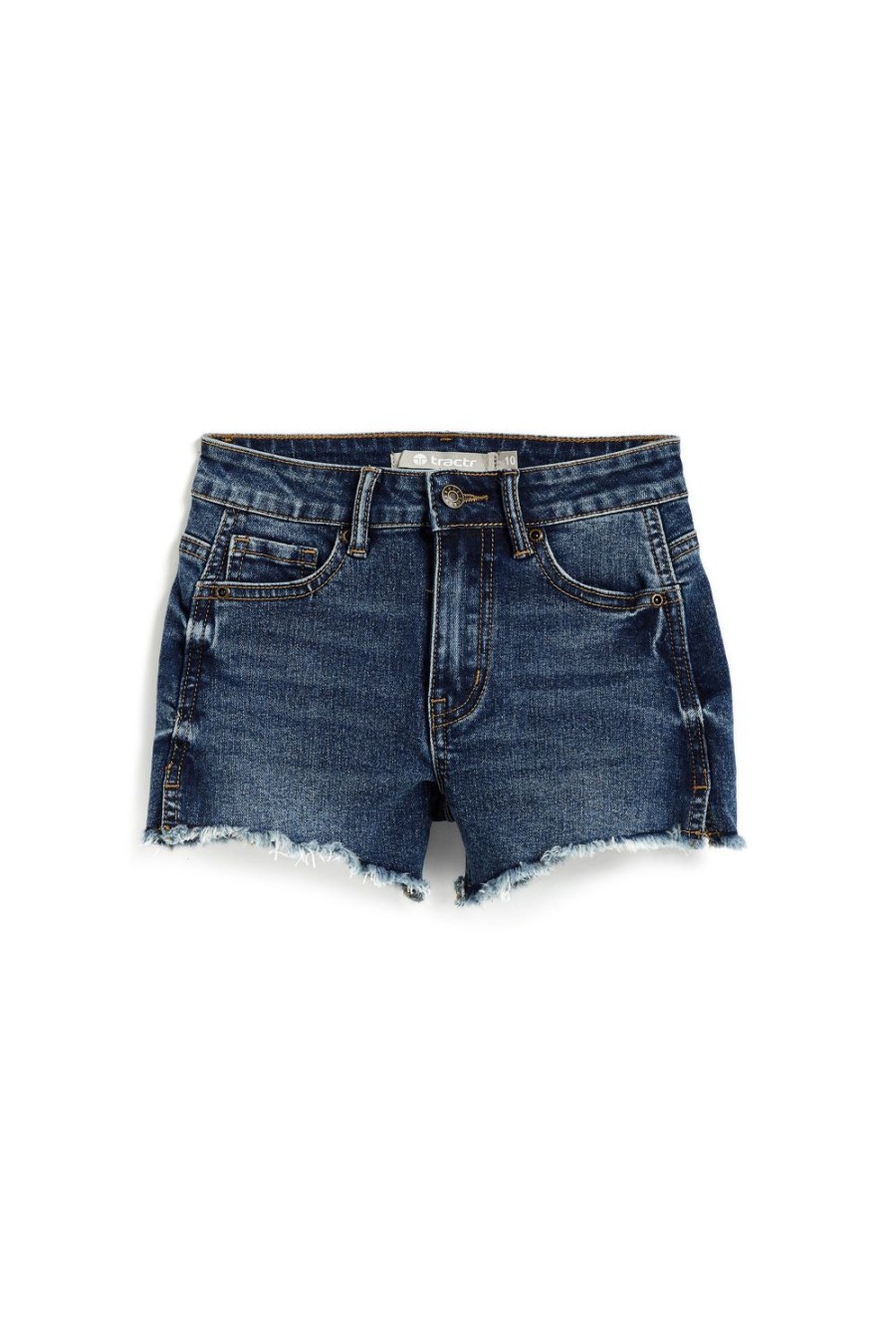 Girls Tractr Cut Off | Brittany - Side Slit Fray Shorts Indigo