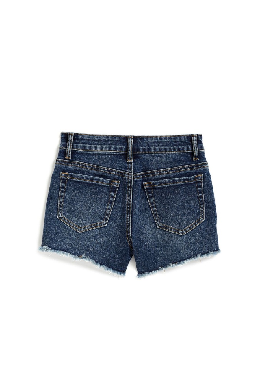 Girls Tractr Cut Off | Brittany - Side Slit Fray Shorts Indigo