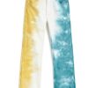 Girls Tractr Ankle Length | High Rise Crop Flare With Fray Hem Tie Dye