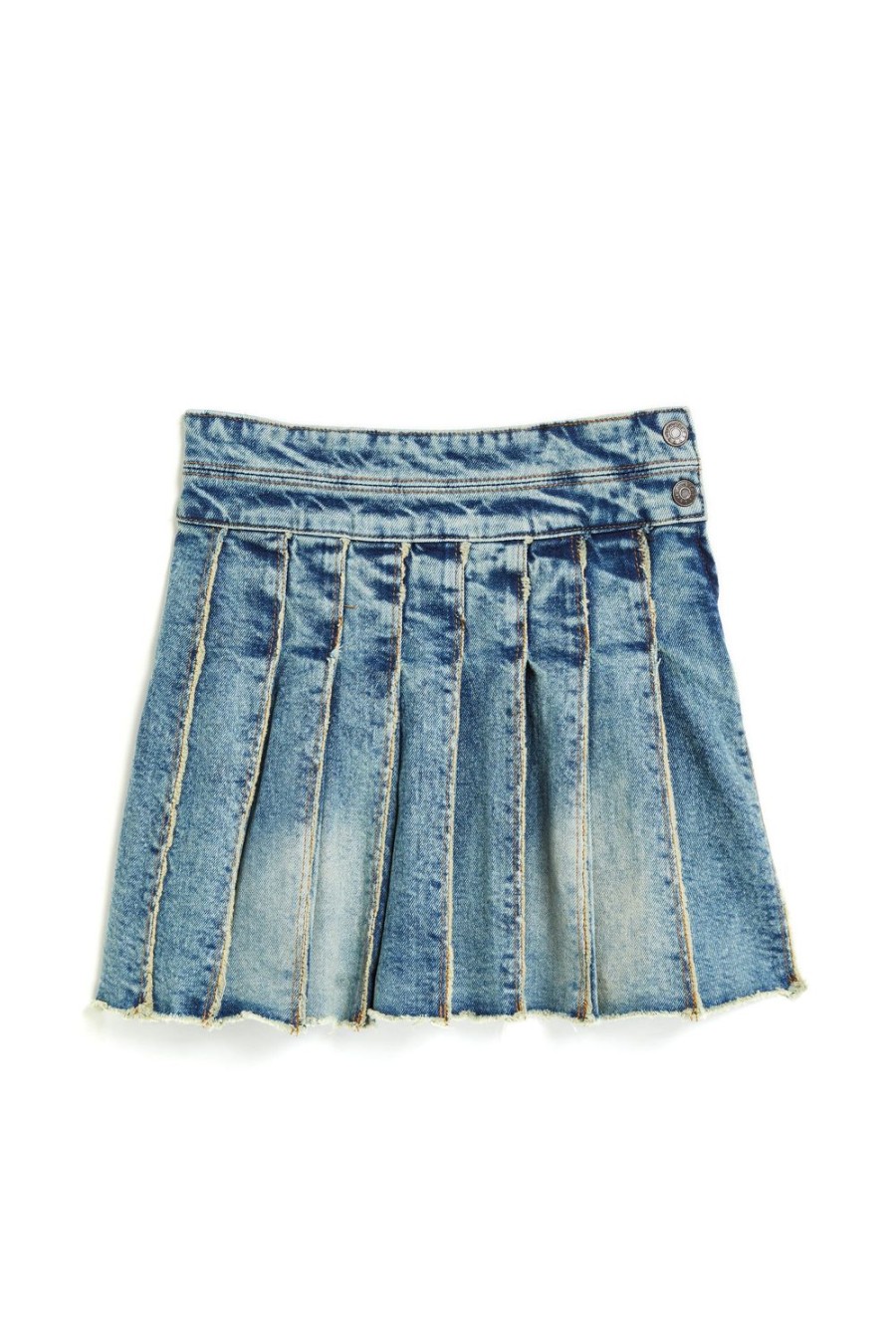 Girls Tractr Denim | Pleated Tennis Skirt In Indigo