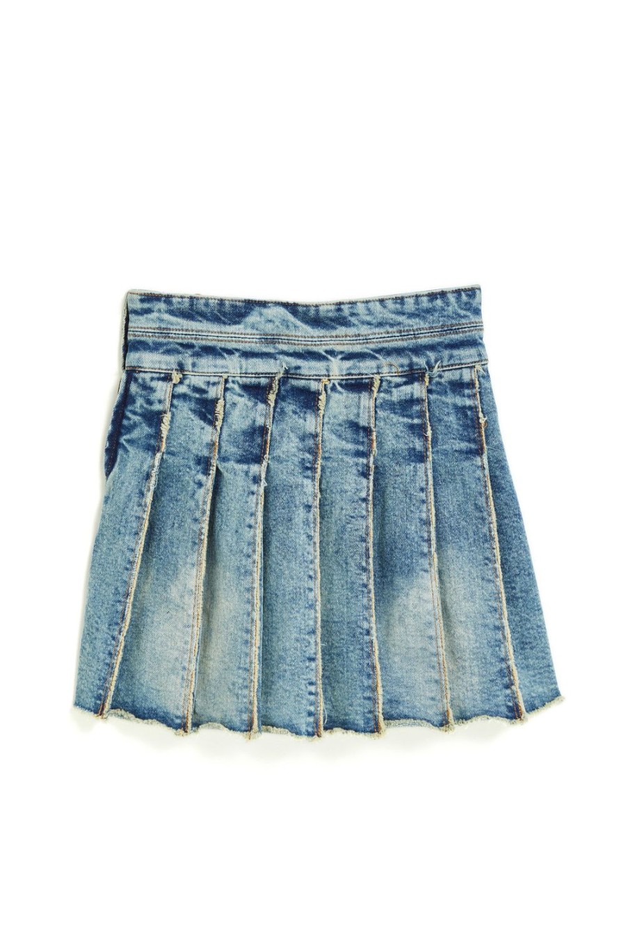 Girls Tractr Denim | Pleated Tennis Skirt In Indigo