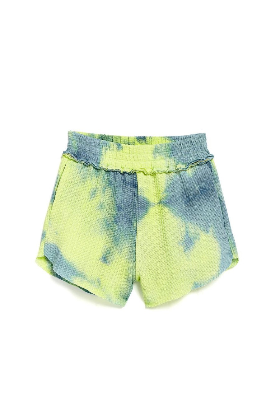 Girls Tractr High Rise | Smocked Waist Tie Dye Knit Shorts | Tractrjeans