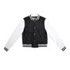 Girls Tractr Bomber | Crackle Coated Suede Twill Jacket Black/White