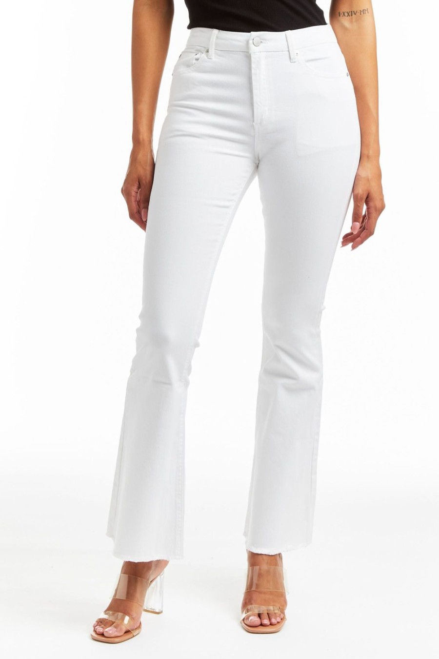 Women Tractr Flare | High Rise Sexy Flare In White