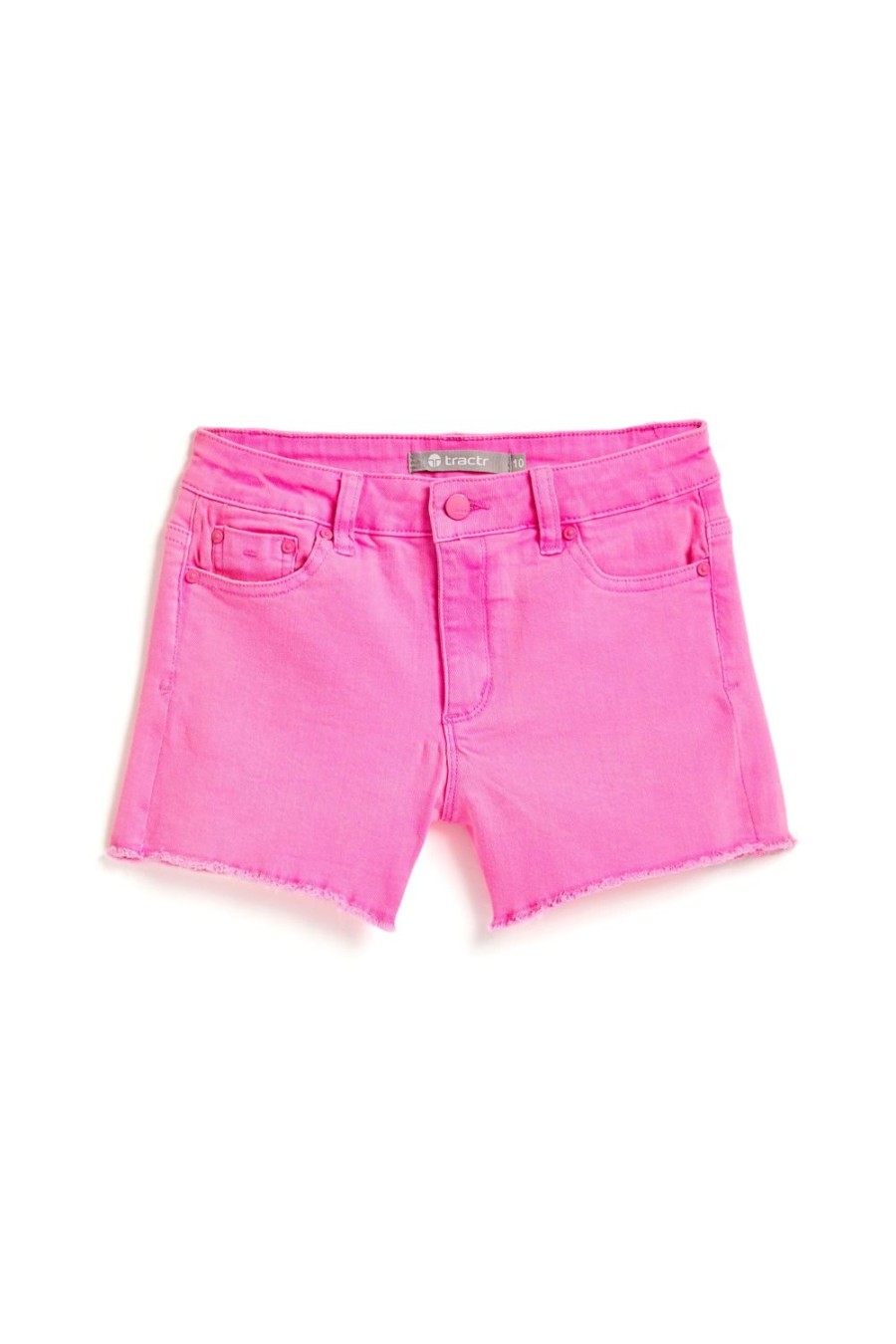 Girls Tractr Cut Off | Brittany - Neon Color Fray Hem Shorts