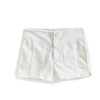 Girls Tractr Mid Rise | Front Yoke Paneled Side Slit Short In White