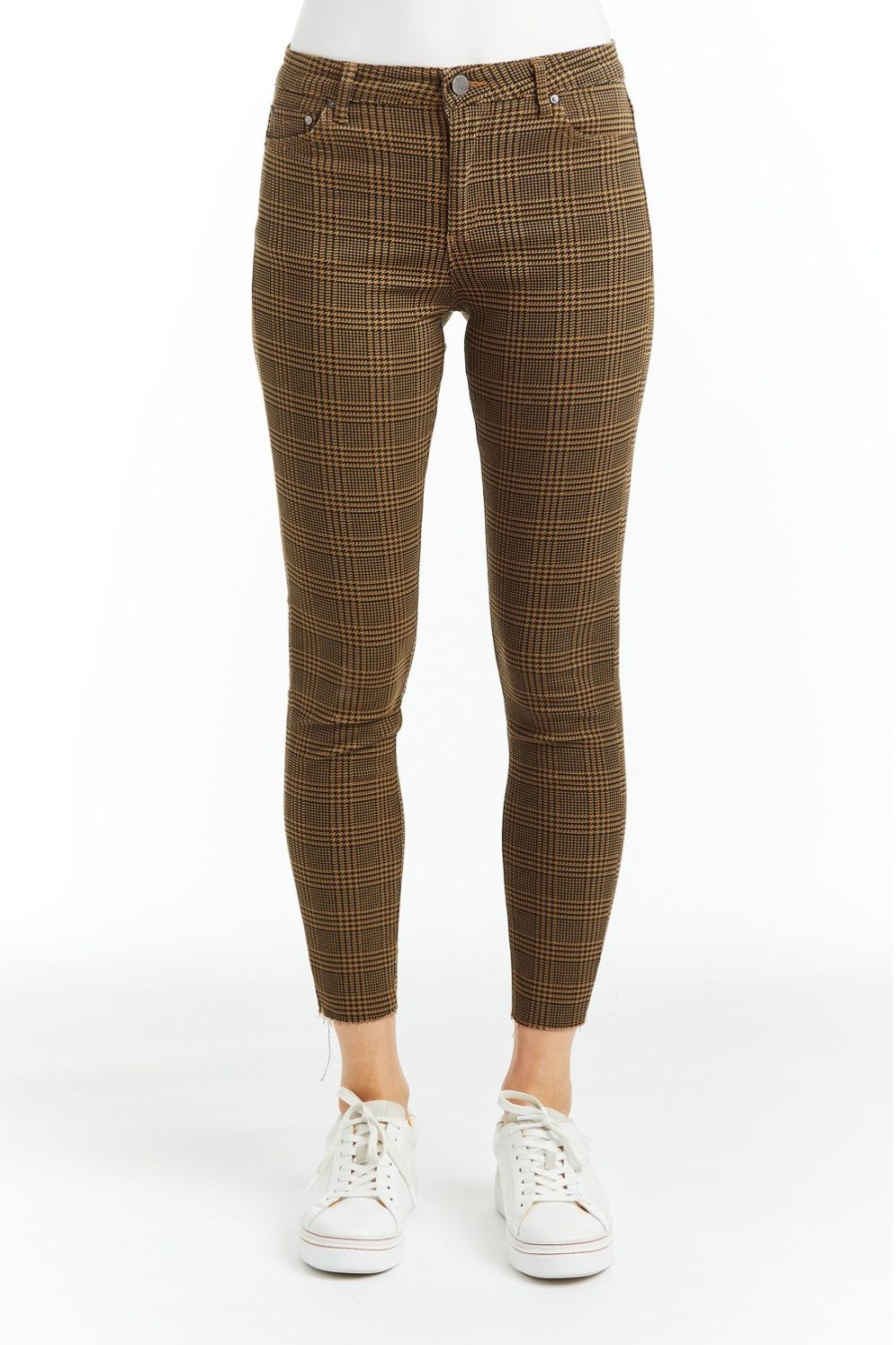 Women Tractr Ankle Length | Mona - High Rise Houndstooth Skinny