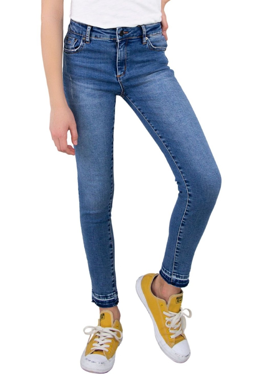 Girls Tractr Ankle Length | Nina - High Rise Ankle Crop Victoria Blue