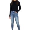 Women Tractr Distressed | Diane - Mid Rise Destructed Fray Hem Skinny In Drifter