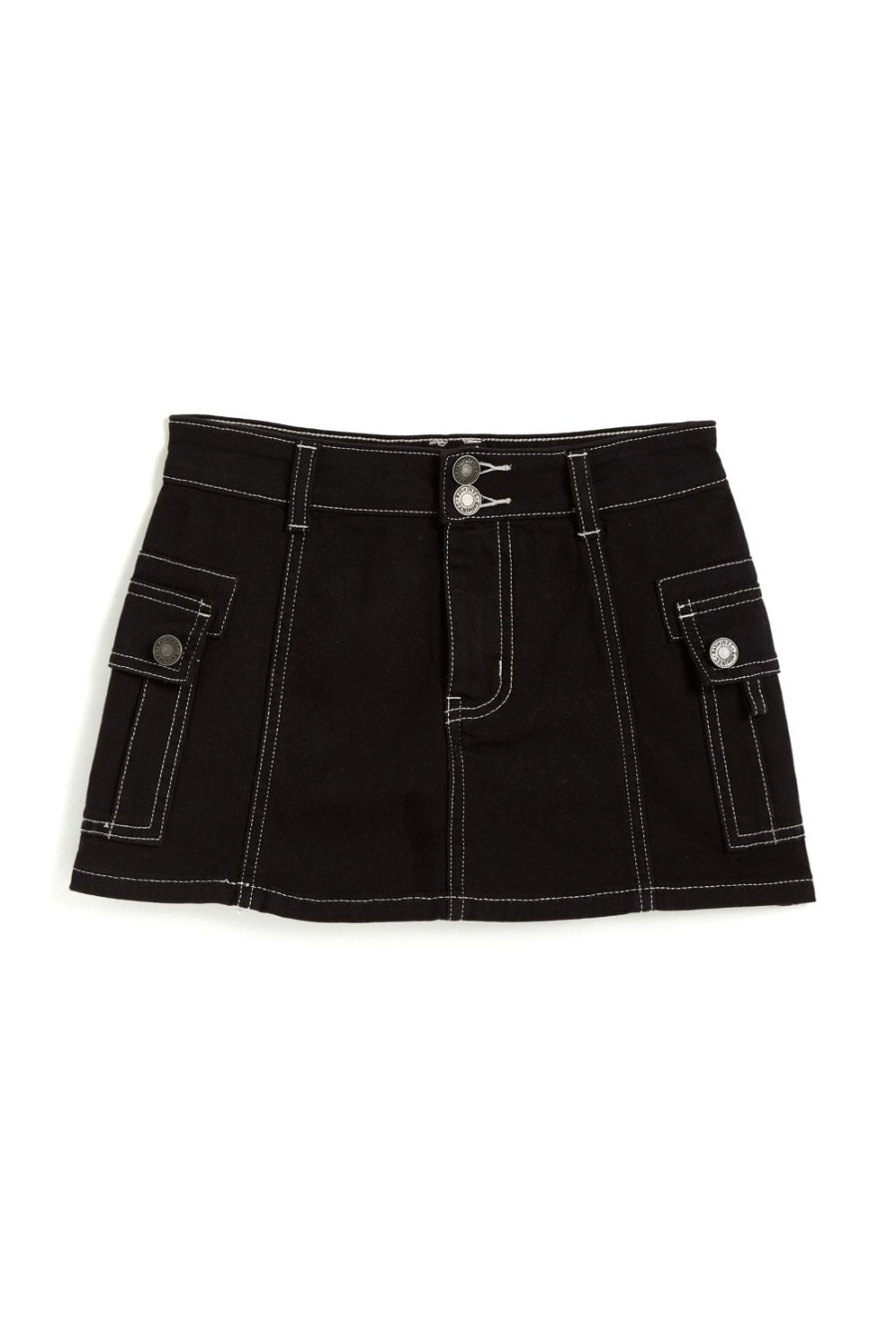 Girls Tractr Cargo | Cargo Pocket Denim Skort Black